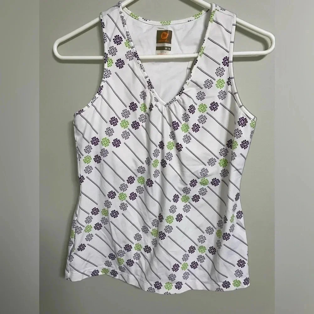 Merrell Green Purple Built In Bra Active Tank Top Medium